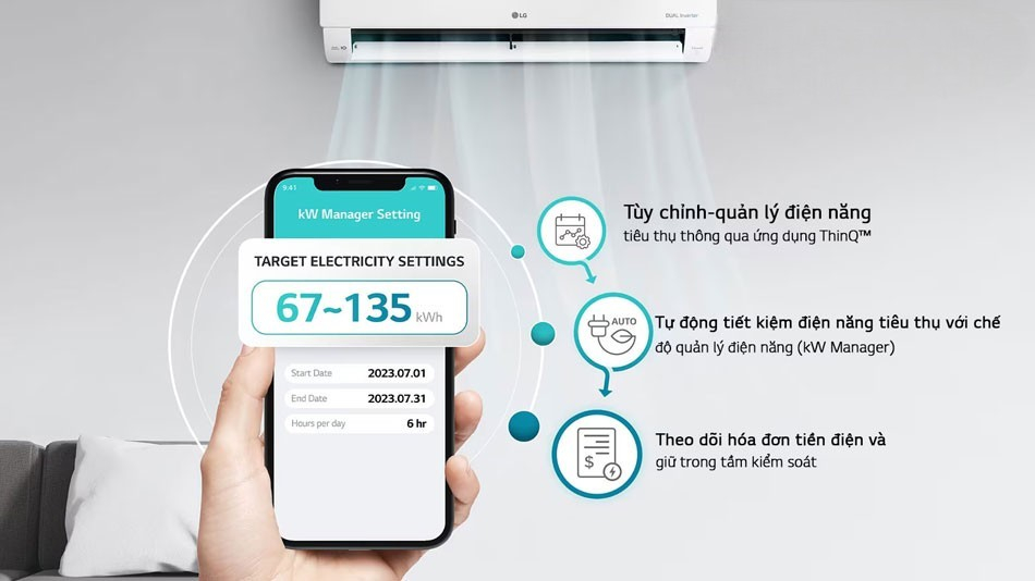  điều hòa LG 12000 1 chiều inverter IEC12G1 với nhiều tính năng ưu việt