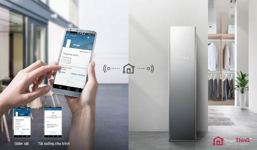 Tủ chăm sóc quần áo LG Styler S3MFC hỗ trợ kết nối Wi-Fi