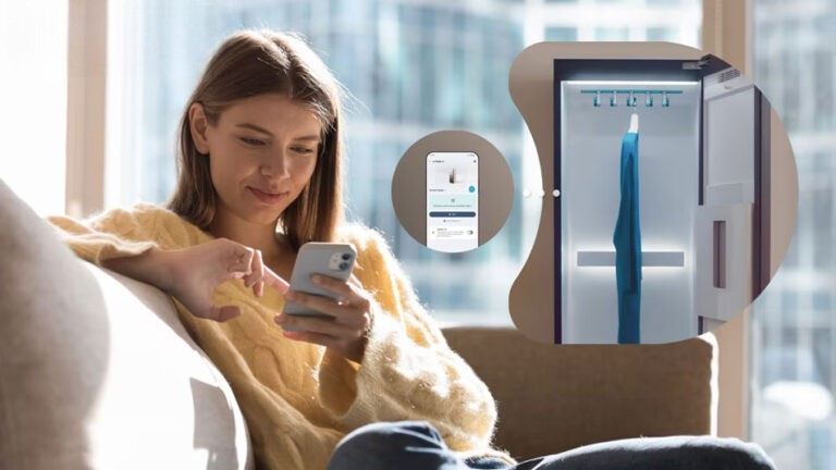 tủ chăm sóc quần áo LG SC5MNR4G điều khiển ngay trên điện thoại