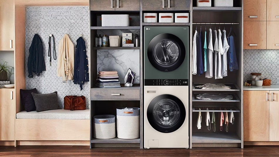 Thiết kế hiện đại, tối ưu không gian sống của tháp giặt sấy LG inverter WT2517NHEG