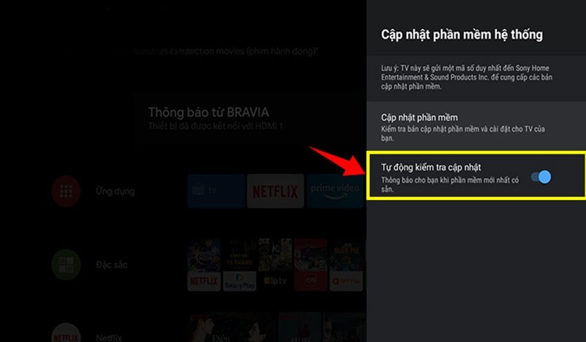 Cập nhật phần mềm trên tivi Sony Cập nhật phần mềm trên tivi Sony