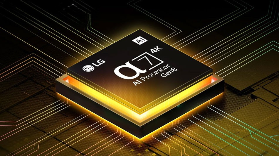 Smart tivi LG 4K 65QNED70ASA sử dụng bộ xử lý α7 4K Gen8 tích hợp AI học sâu
