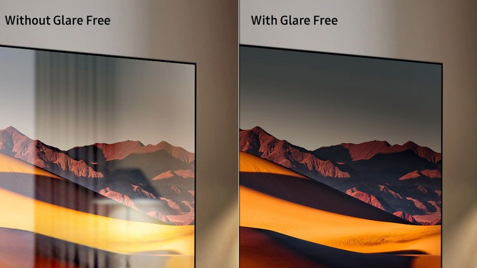 Công nghệ màn hình chống phản sáng Glare Free trên Tivi Samsung 85 inch 4K QA85QN90FAKXXV